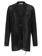 Yohji Yamamoto Black Linen Cardigan