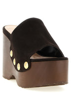 Gianvito Rossi Brown Suede Leather Wedge Sandals
