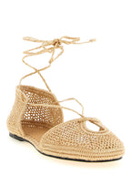 ODISSI Beige Viscose Ballet Flats