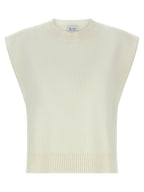 BE YOU White Cashmere Sleeveless Jacket