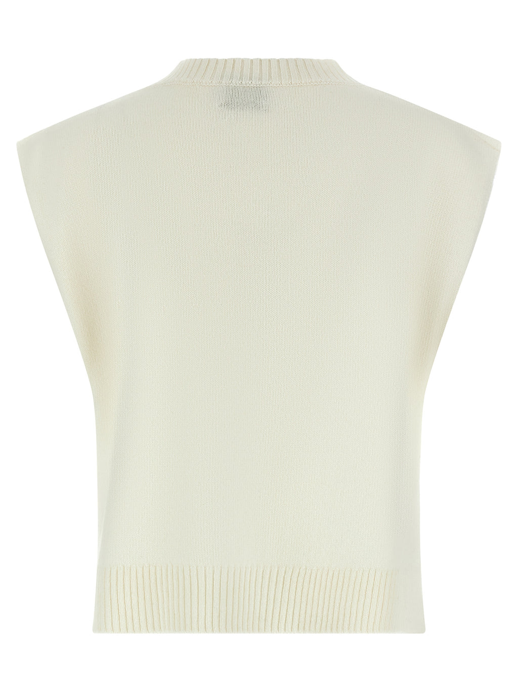 BE YOU White Cashmere Sleeveless Jacket