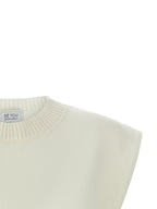 BE YOU White Cashmere Sleeveless Jacket