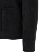 GIORGIO BRATO Black Suede Leather Leather Jacket