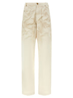 WILLY CHAVARRIA Beige Cotton Tapered Jeans