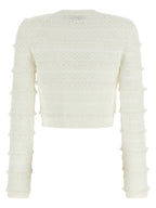 Self-Portrait White Viscose Cardigan