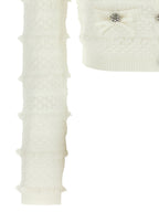 Self-Portrait White Viscose Cardigan