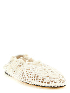 White Polyester Ballet Flats