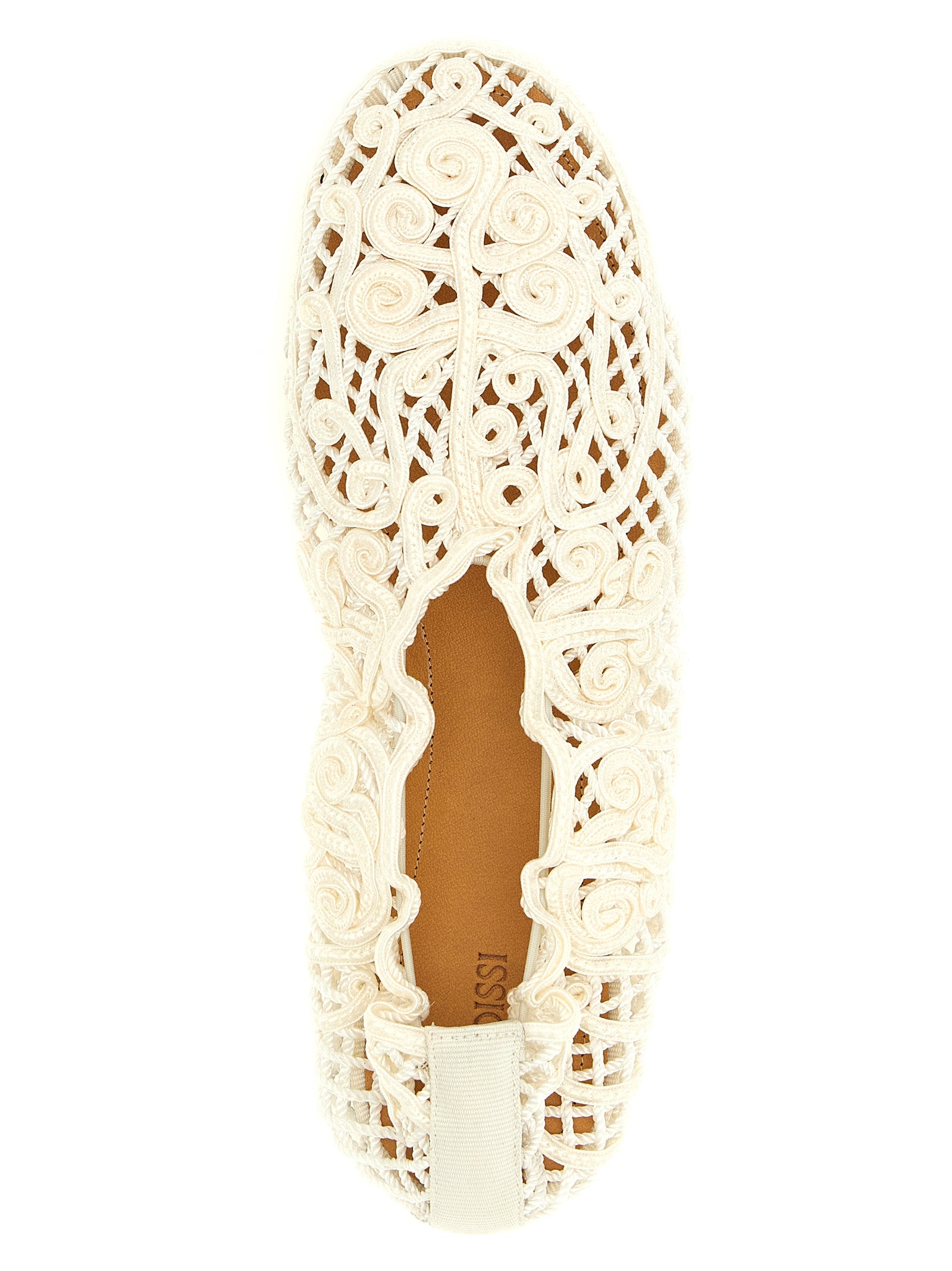 White Polyester Ballet Flats