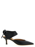 ODISSI Black Lamb Leather Mid Heel Pumps
