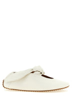 ODISSI White Lamb Leather Ballet Flats