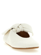 ODISSI White Lamb Leather Ballet Flats