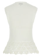Ganni White Organic Cotton Sleeveless Jacket