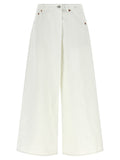 R13 White Cotton Jeans Denim