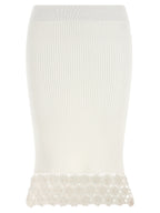 Ganni White Organic Cotton Midi Skirt