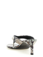 Gray Calfskin Flip-Flop Sandals