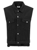 Haikure Black Cotton Sleeveless Jacket