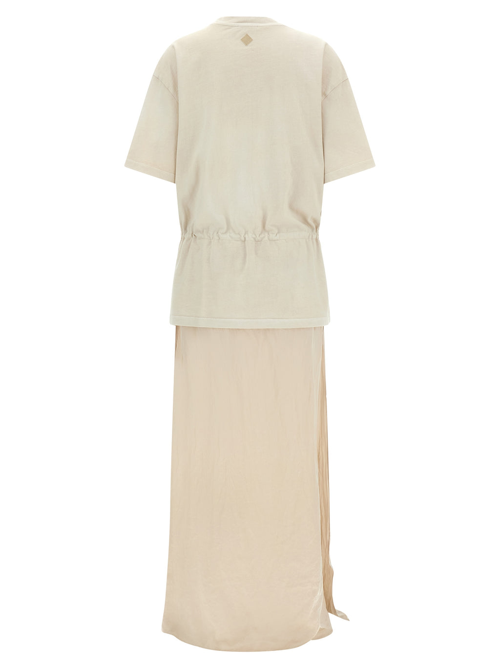 Beiges langes Baumwollkleid