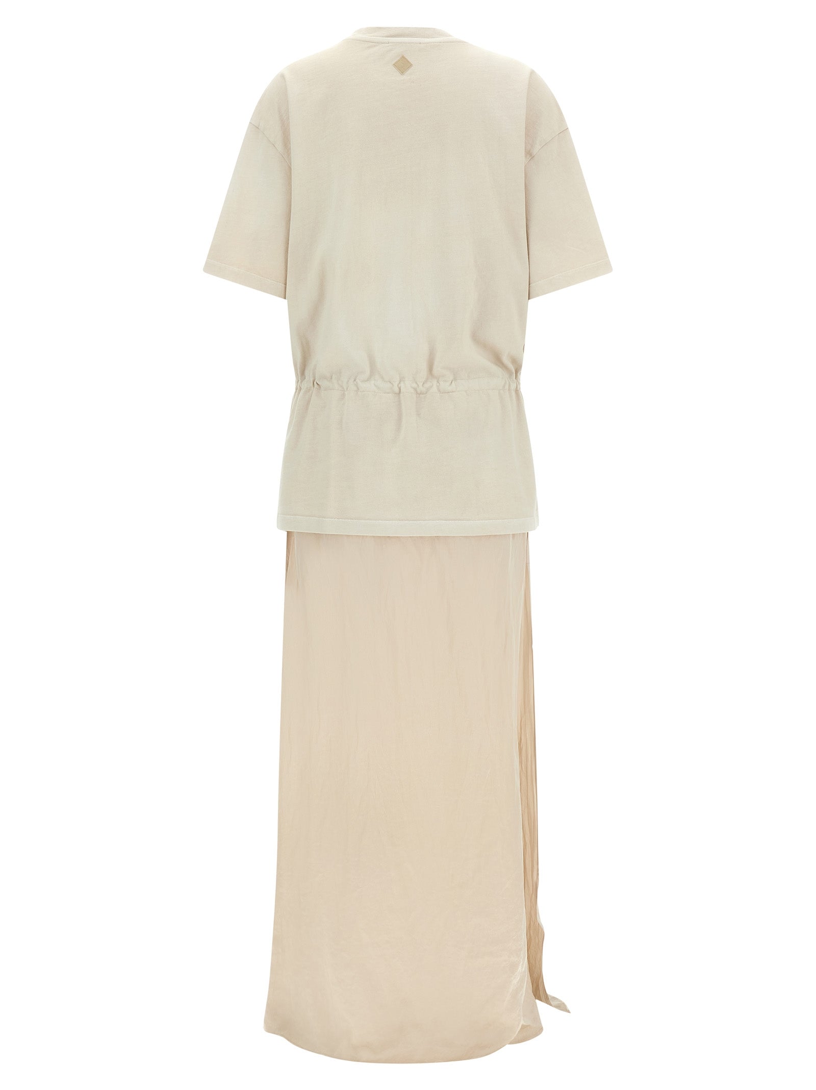 Beiges langes Baumwollkleid