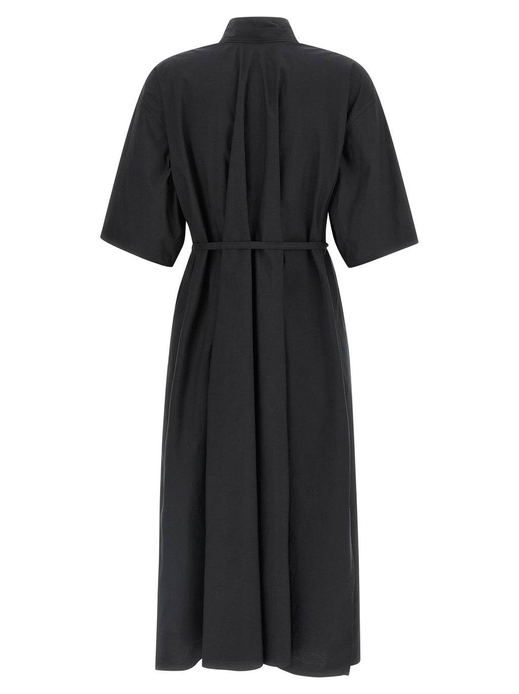 Schwarzes Midikleid aus Baumwolle