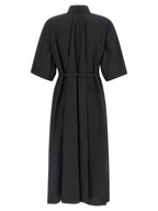 Schwarzes Midikleid aus Baumwolle