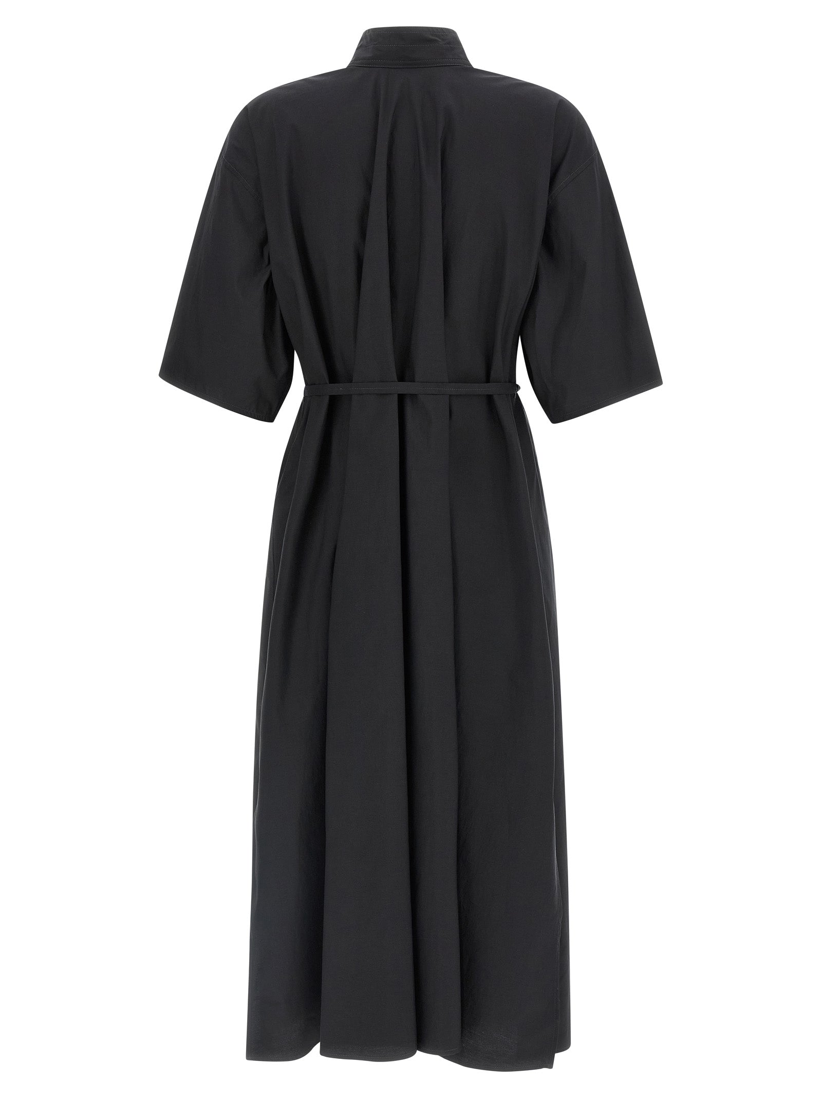 Schwarzes Midikleid aus Baumwolle