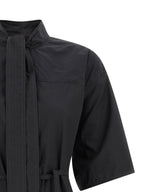 Schwarzes Midikleid aus Baumwolle