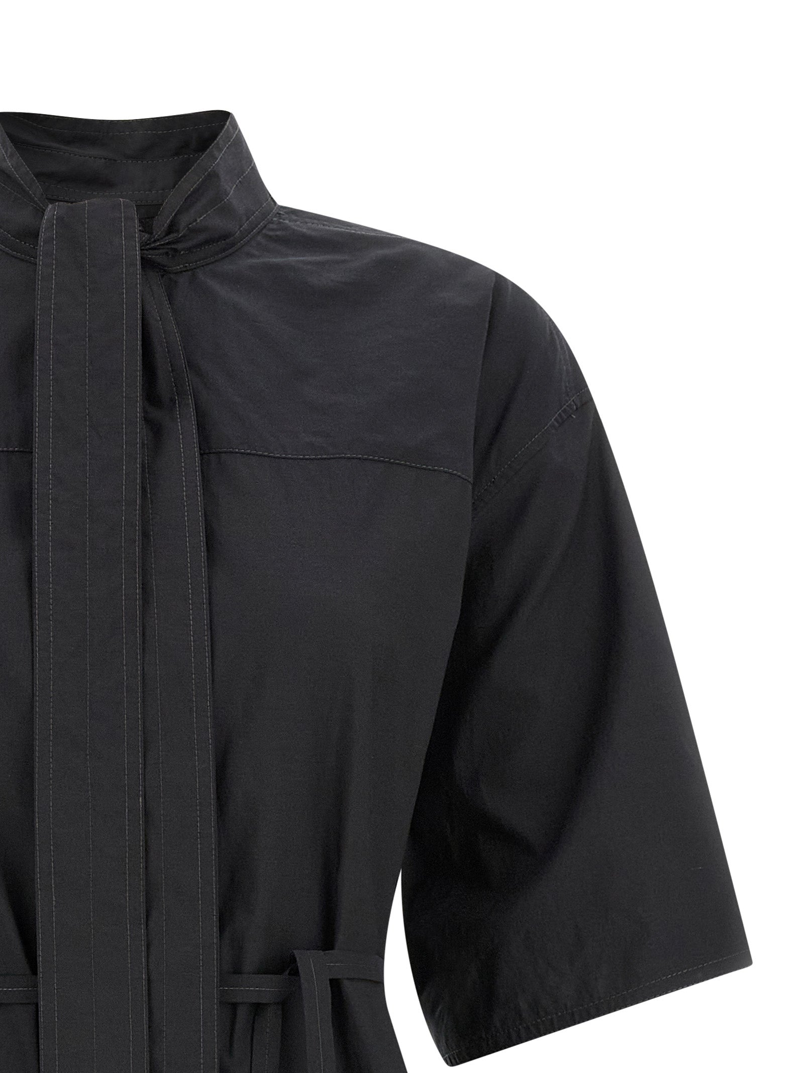 Schwarzes Midikleid aus Baumwolle