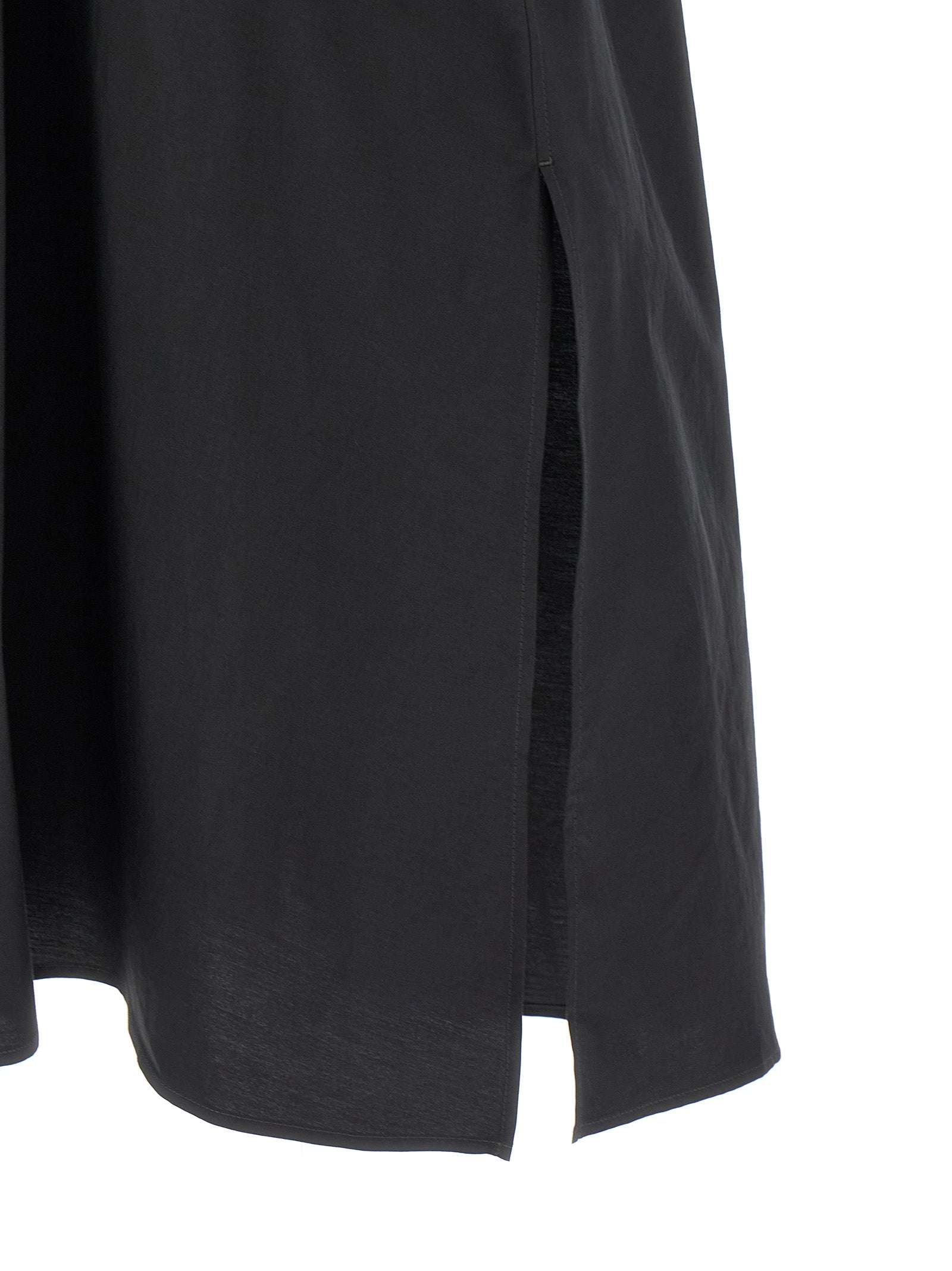 Schwarzes Midikleid aus Baumwolle