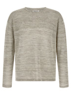 Graue Baumwollstrickjacke