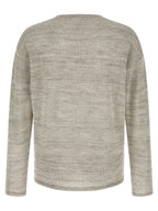 Graue Baumwollstrickjacke