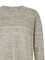 Graue Baumwollstrickjacke