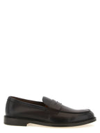 Brown Calfskin Slip-On Loafers