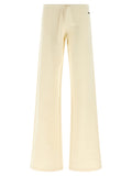White Cotton Flared Pants