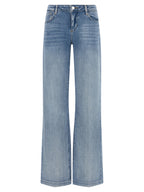 L'Agence Blue Cotton Straight-Leg Jeans