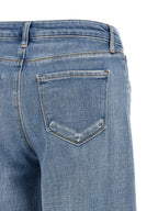 L'Agence Blue Cotton Straight-Leg Jeans