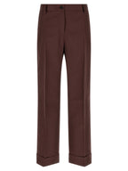 Alberto Biani Brown Viscose Casual Pants