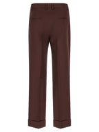 Alberto Biani Brown Viscose Casual Pants