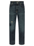 Namacheko Blue Cotton Straight-Leg Jeans