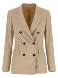 Beige Polyester Blazer