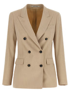 Beige Polyester Blazer