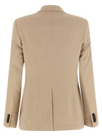 Beige Polyester Blazer