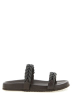 Brunello Cucinelli Brown Leather Slides