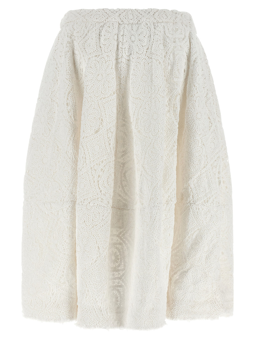 White Cotton Midi Skirt
