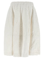 White Cotton Midi Skirt