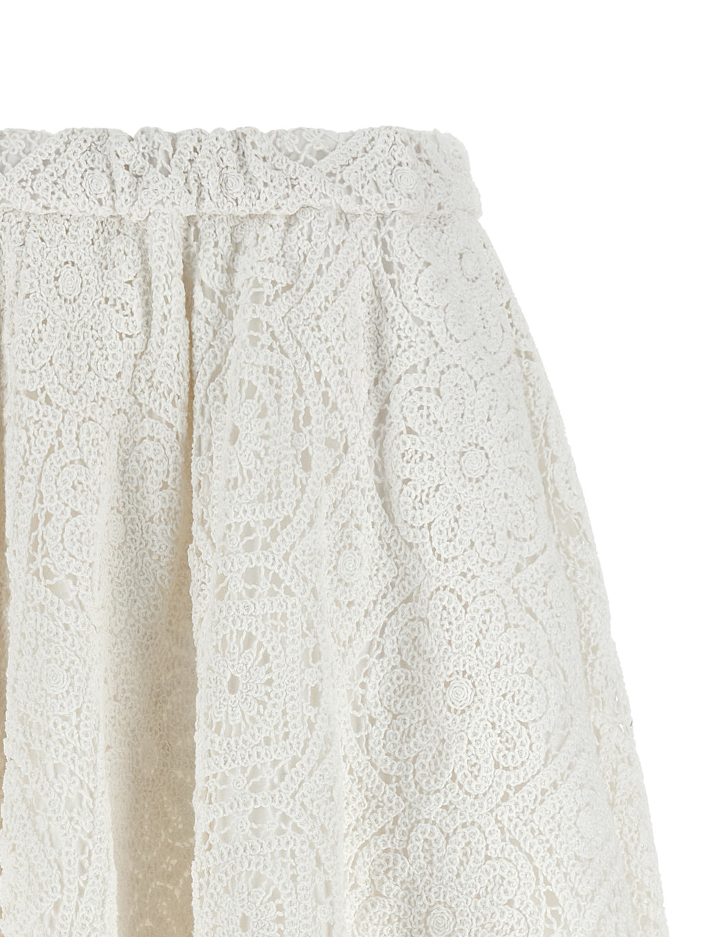 White Cotton Midi Skirt