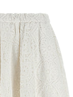 White Cotton Midi Skirt