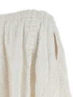 White Cotton Midi Skirt