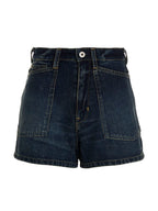 Blue Cotton Bermuda Shorts