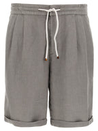 Brunello Cucinelli Gray Linen Bermuda Shorts