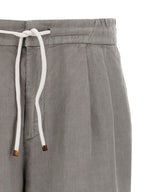 Brunello Cucinelli Gray Linen Bermuda Shorts